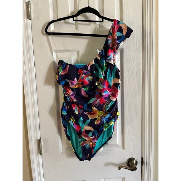 One Shoulder Swimsuit One Piece Floral - Picture 1 of 2